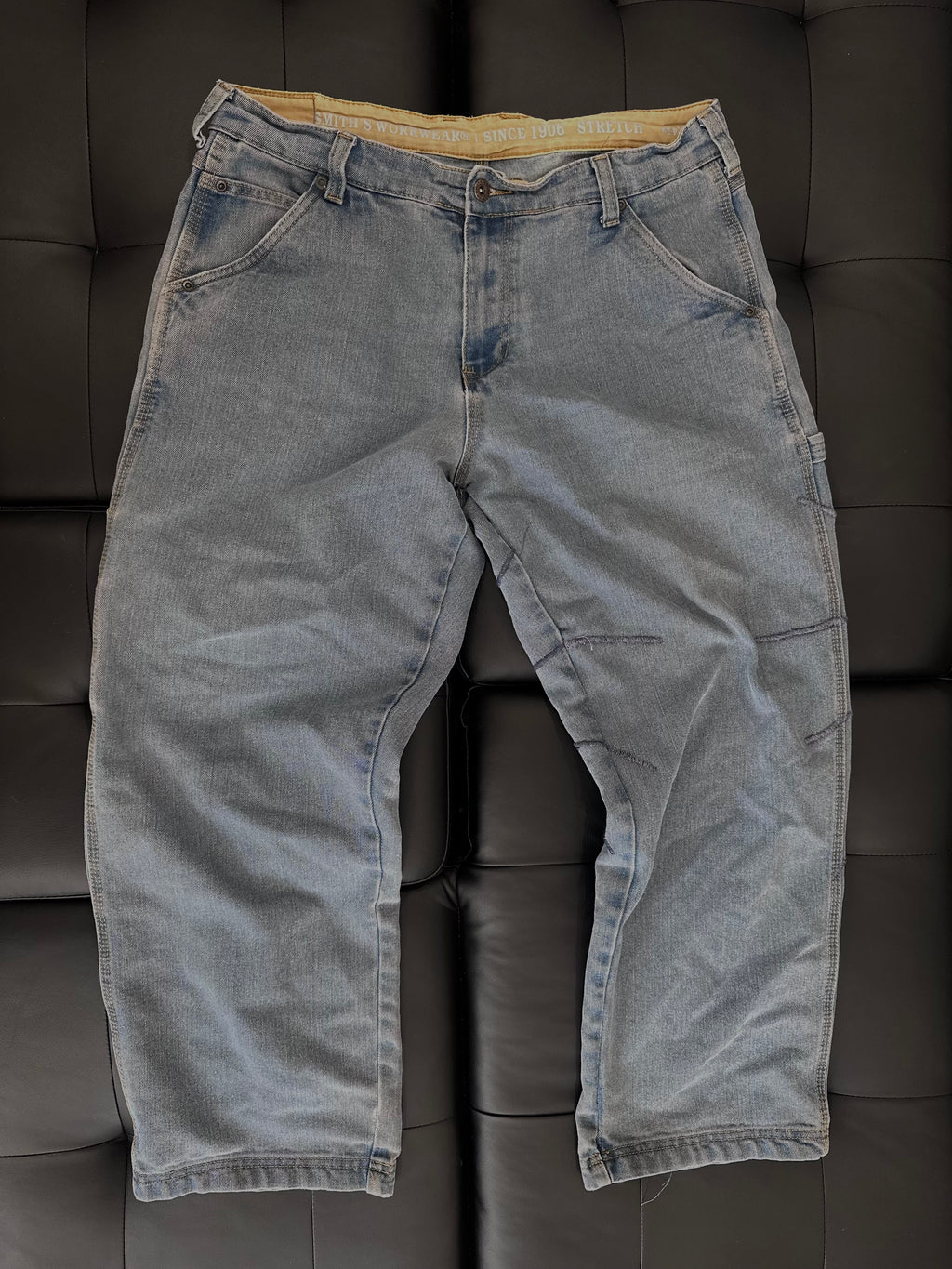 Cargo carpenter jeans with embroidered denim web