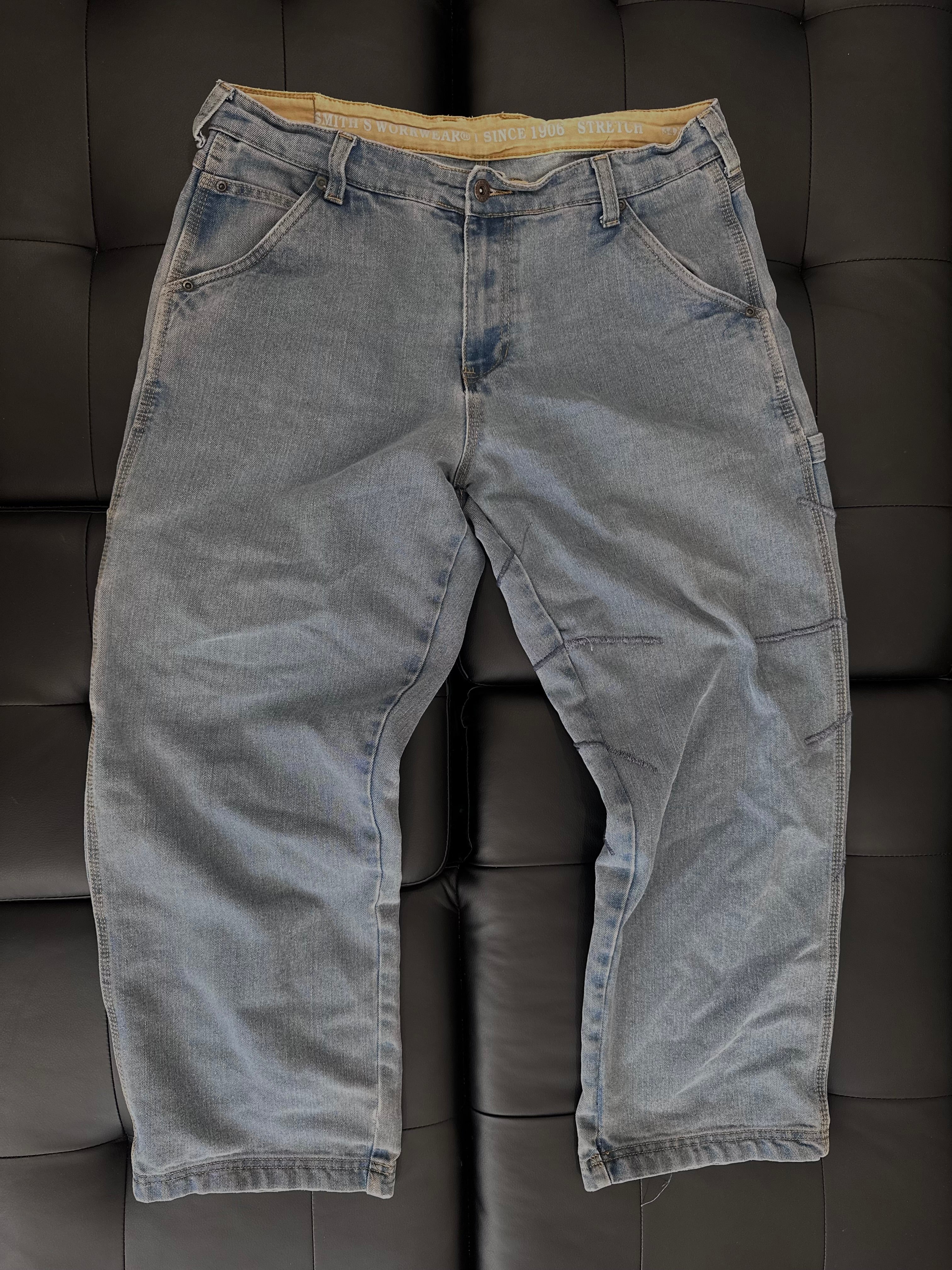 Cargo carpenter jeans with embroidered denim web