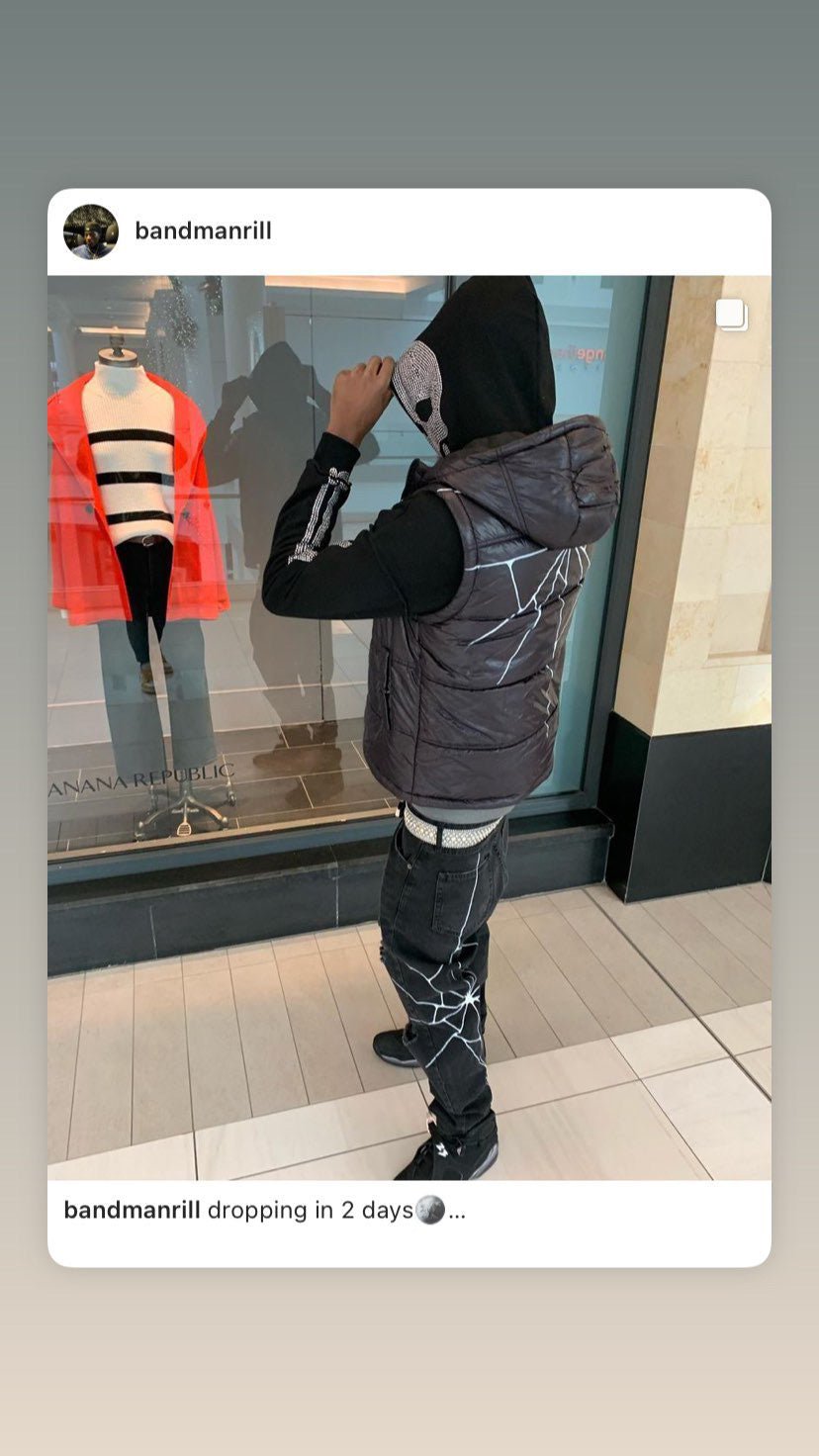 Black jeans hand painted whvte web