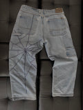 Cargo carpenter jeans with embroidered denim web